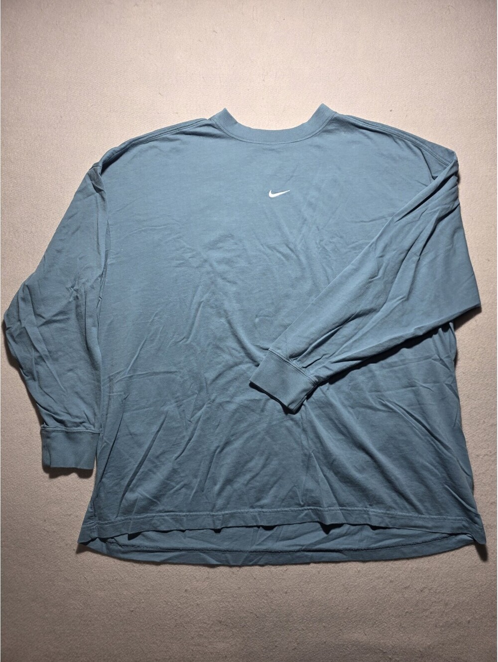 Nike "The Nike Tee" Long Sleeve Shirt Blue Teal Size Large DM6232-440